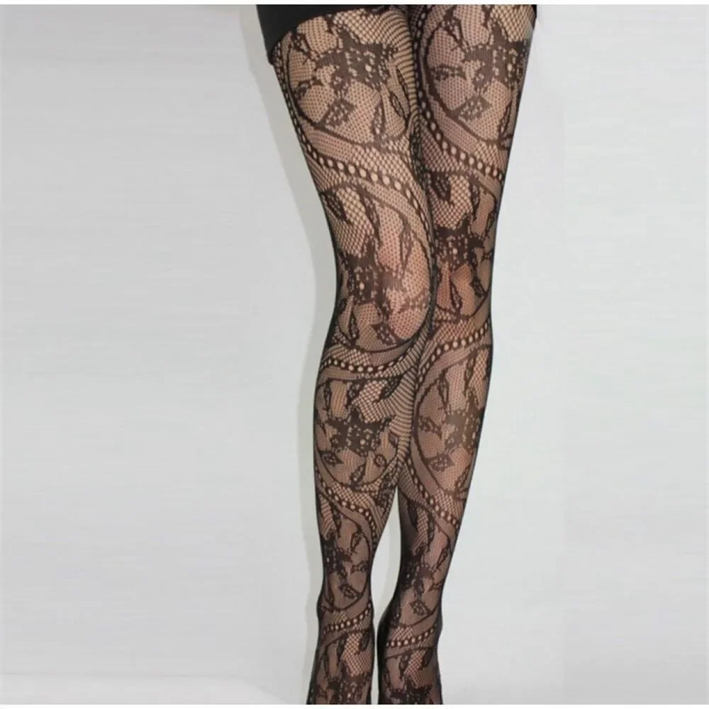 Black lace fishnets tights stockings pantyhose